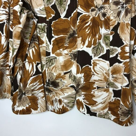 Liz & Me Long Sleeve Brown & White Floral Jacket 2X (22/24) PLUS SIZE - Picture 7 of 8